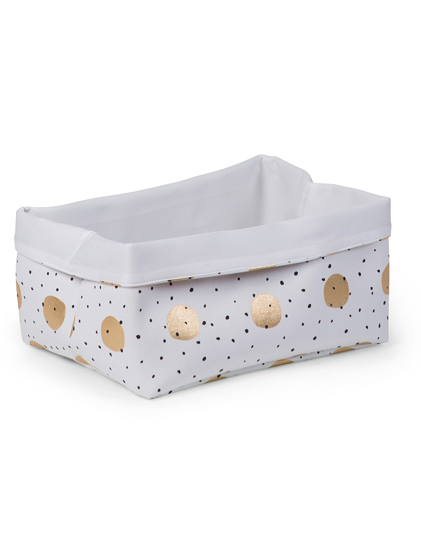 Cesta Branco/Pontos Dourados