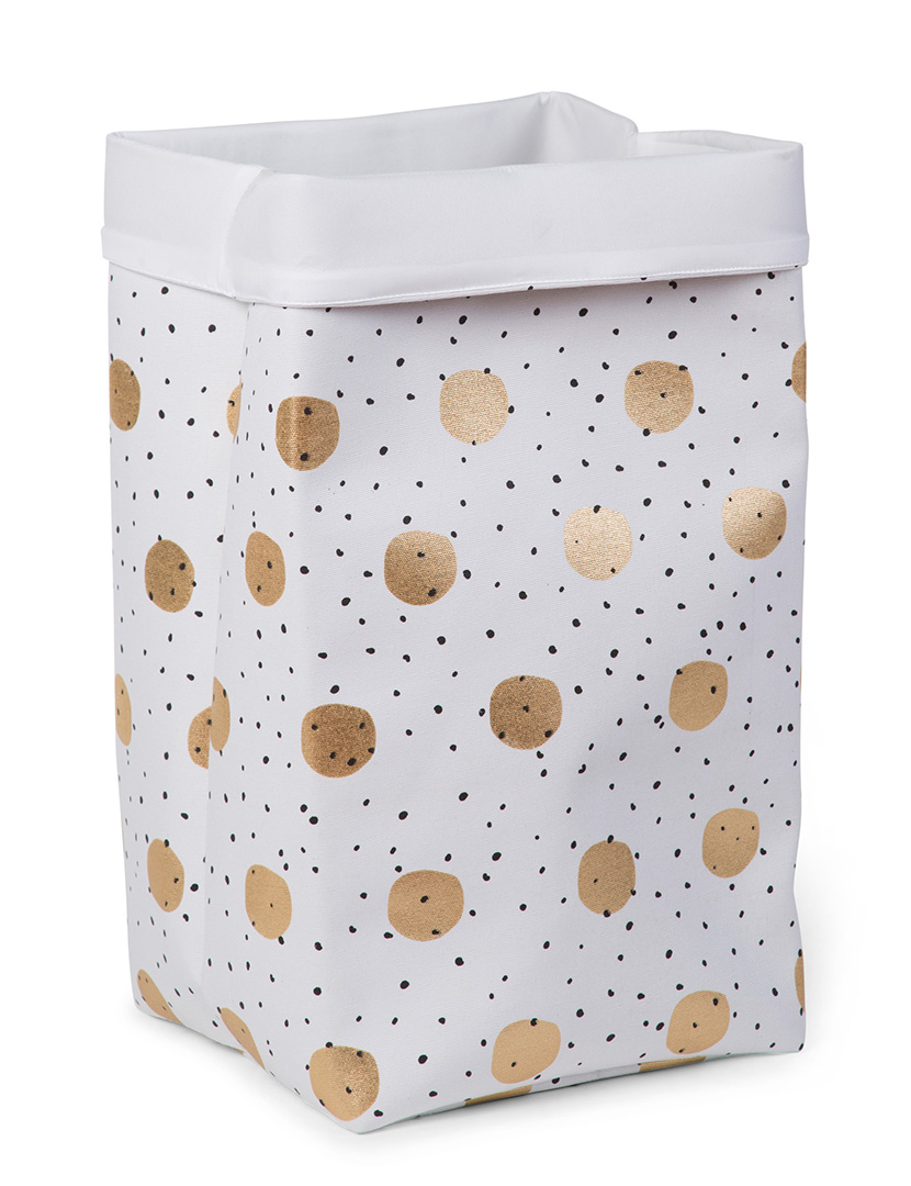 Cesta Branco/Pontos Dourados