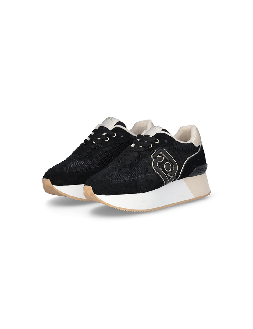 Ténis Senhora Preto e Dourado