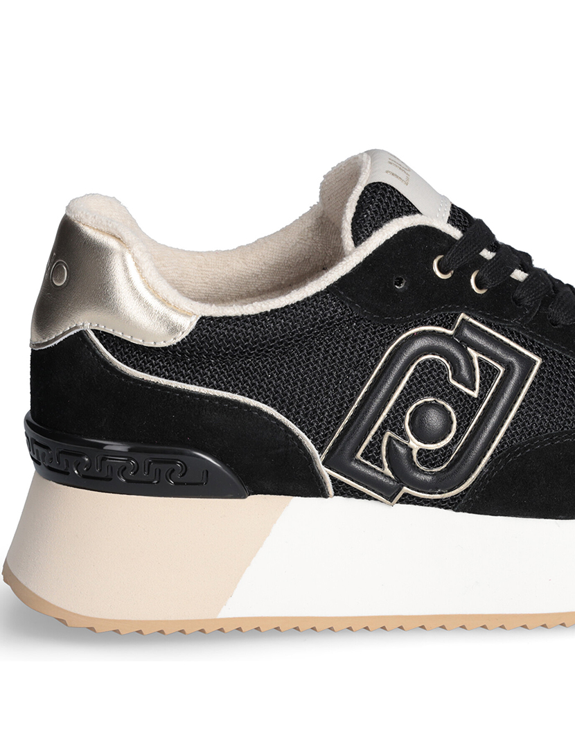 Ténis Senhora Preto e Dourado