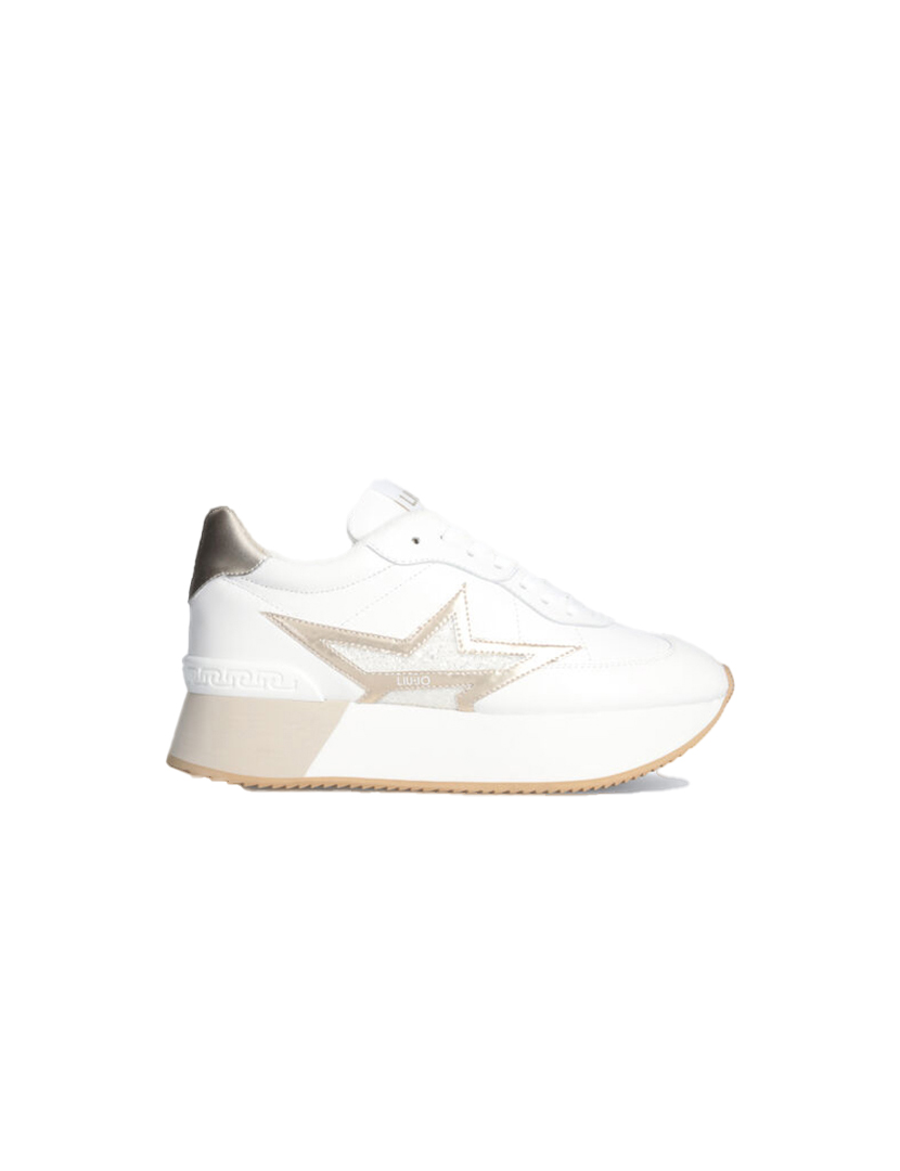 Ténis Senhora Branco e Dourado