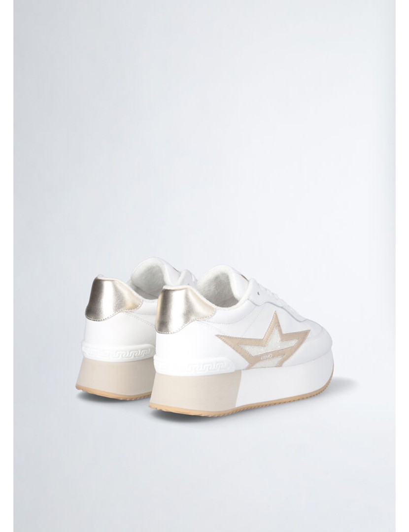 Ténis Senhora Branco e Dourado