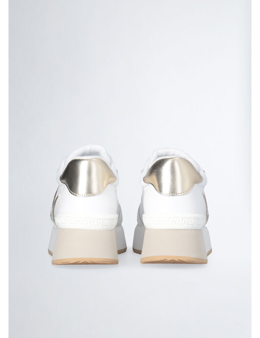 Ténis Senhora Branco e Dourado