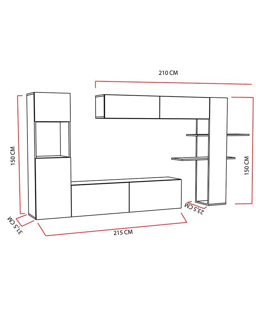 Combinação Móvel TV Maxi Branco