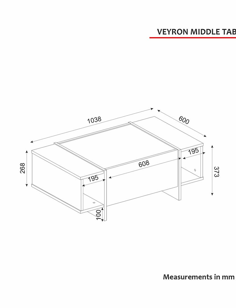 Mesa Centro Veyron Preto/Dourado