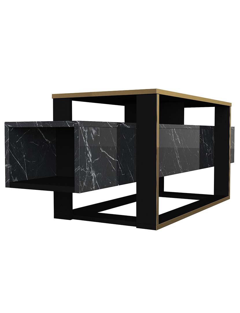 Móvel TV Bianco Preto/Dourado