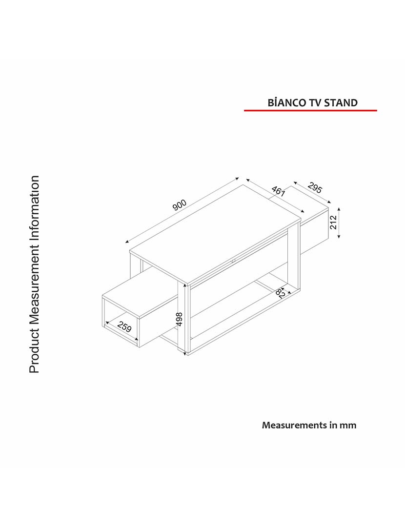 Móvel TV Bianco Preto/Dourado