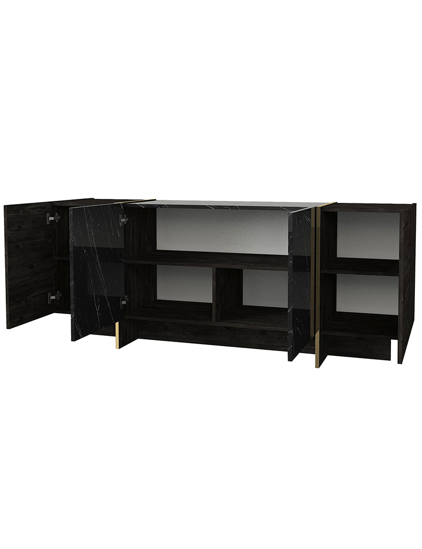 Aparador Veyron Preto/Dourado