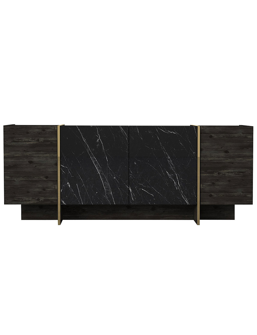 Aparador Veyron Preto/Dourado