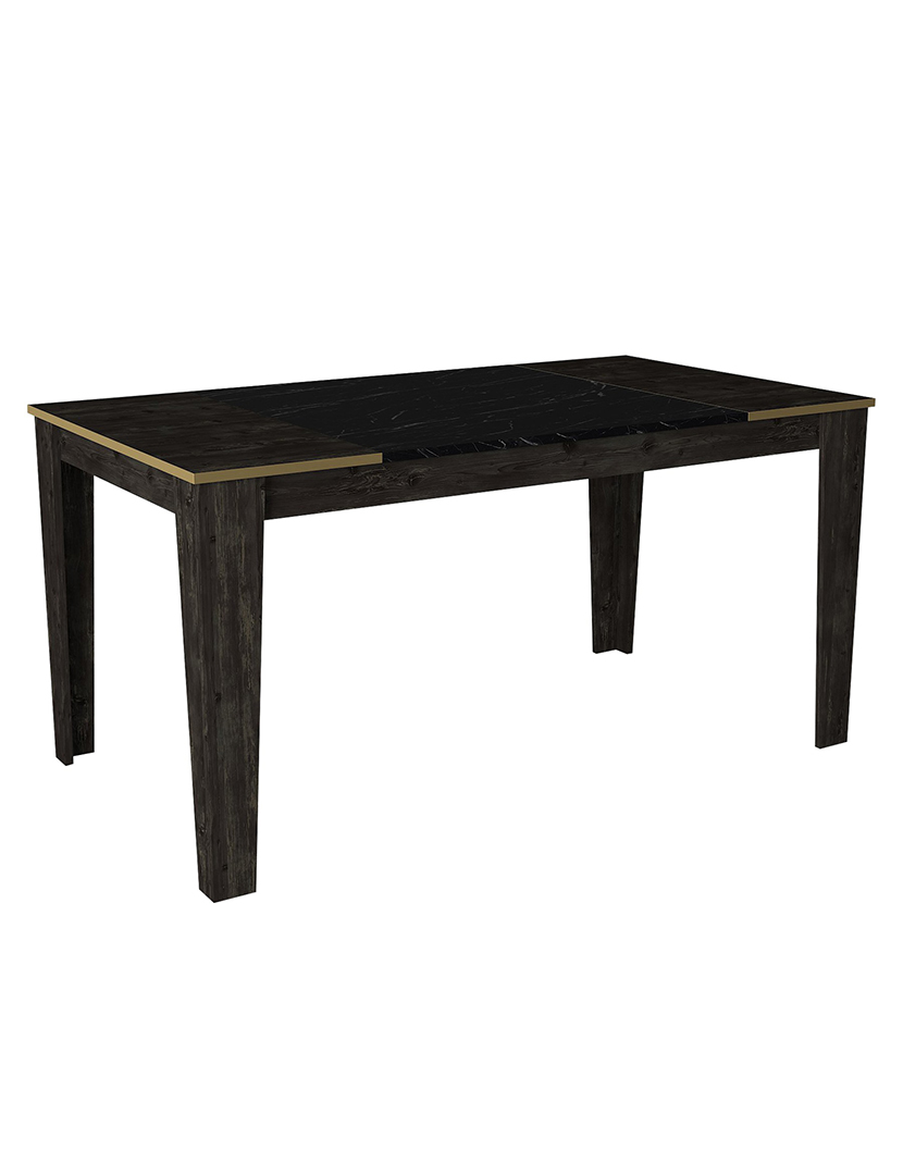 Mesa Jantar Veyron Preto/Dourado