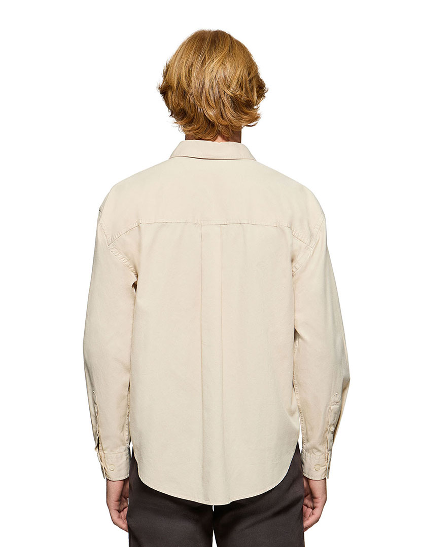 Camisa Block Pc Loose Twill Bege