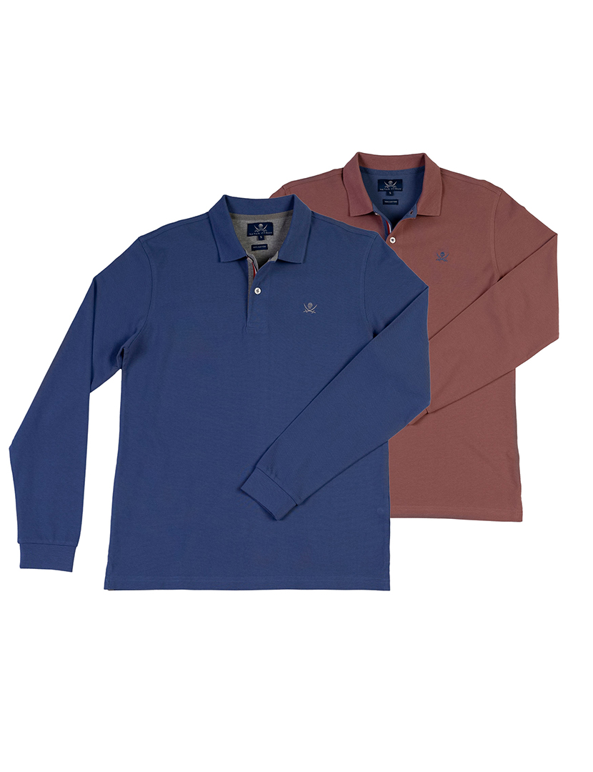 Pack 2 Polos Homem Basic Rosa e Azul