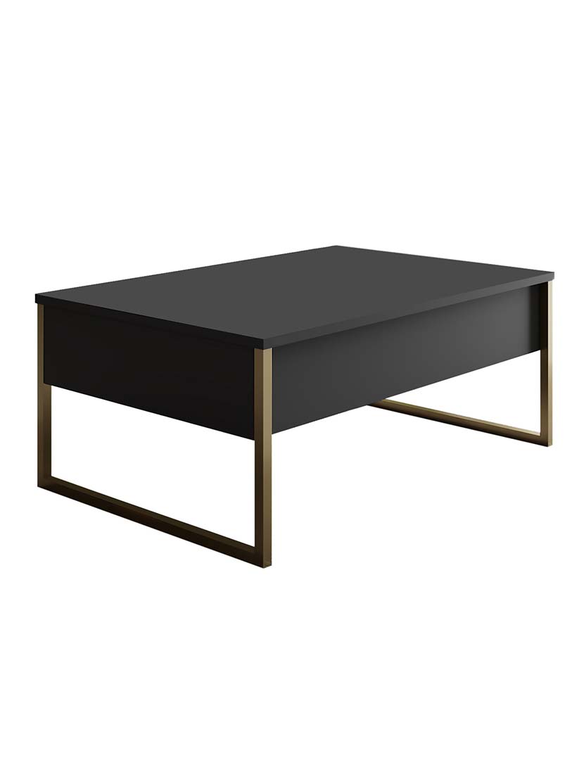 Mesa Centro Luxe Antracite/Dourado