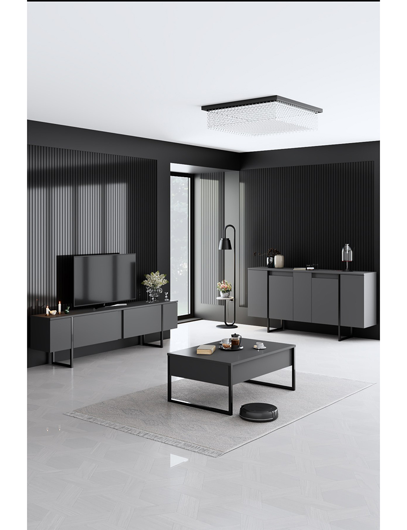 Aparador Luxe Antracite/Preto