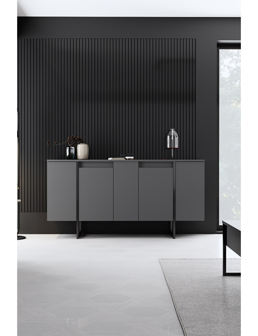 Aparador Luxe Antracite/Preto