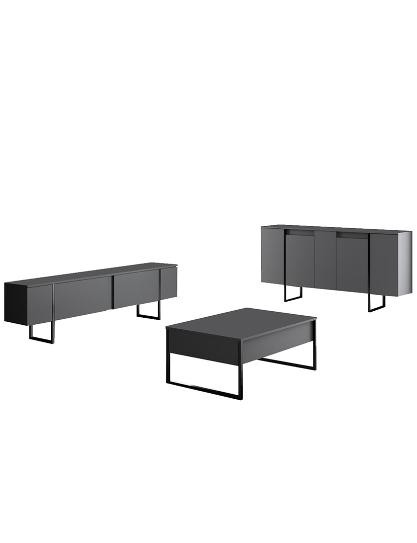 Aparador Luxe Antracite/Preto