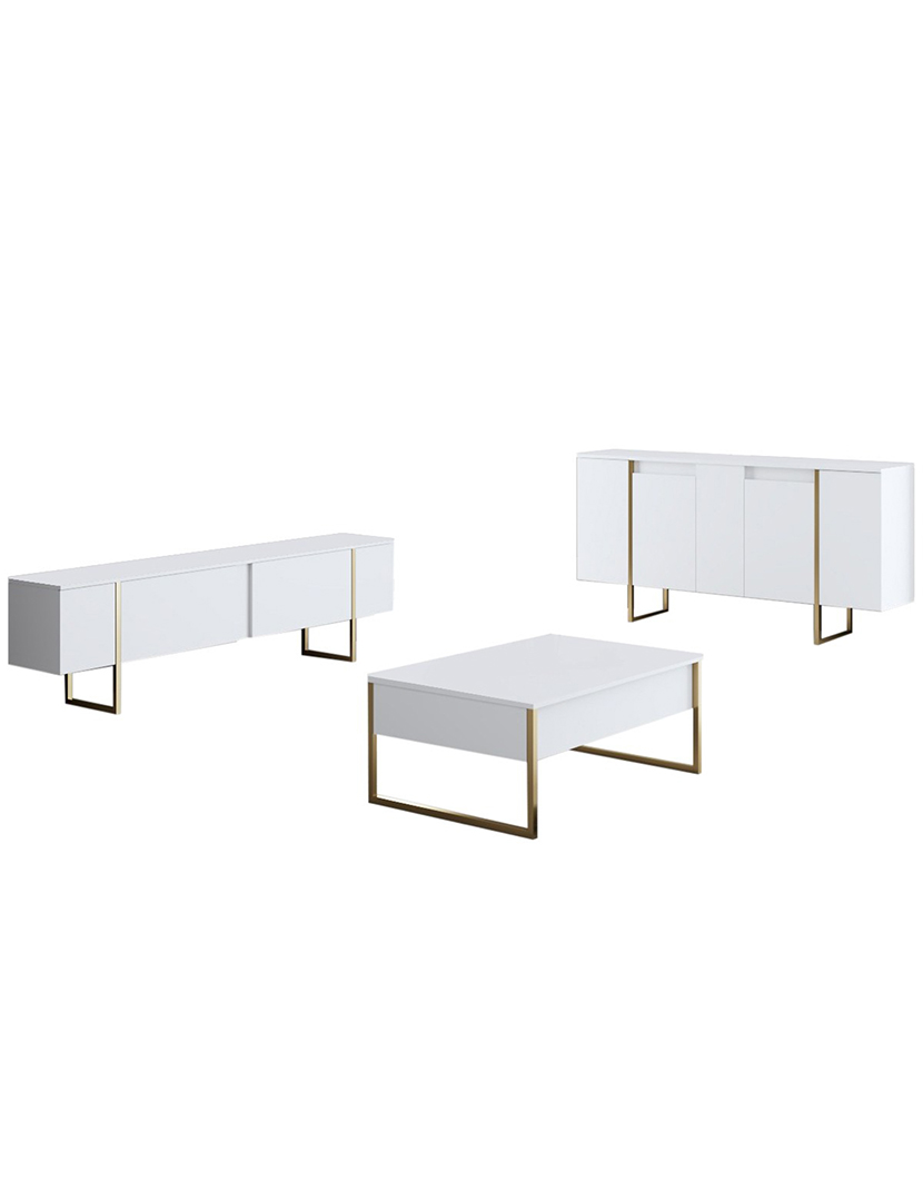 Aparador Luxe Branco Dourado