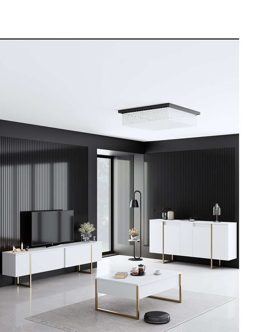 Aparador Luxe Branco Dourado