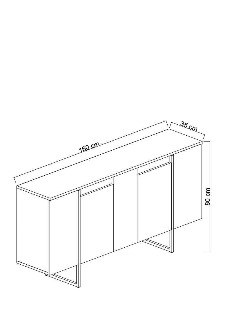 Aparador Luxe Branco Dourado