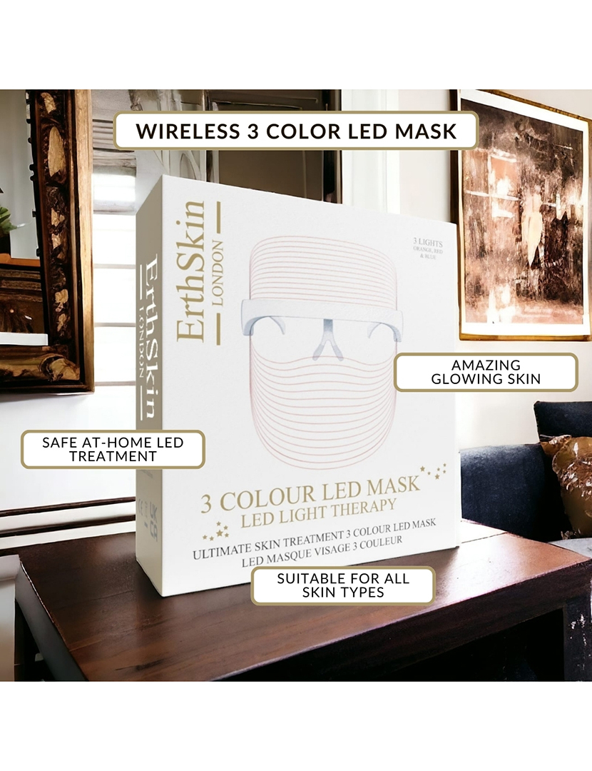 Máscara Led Sem Fio de 3 Cores