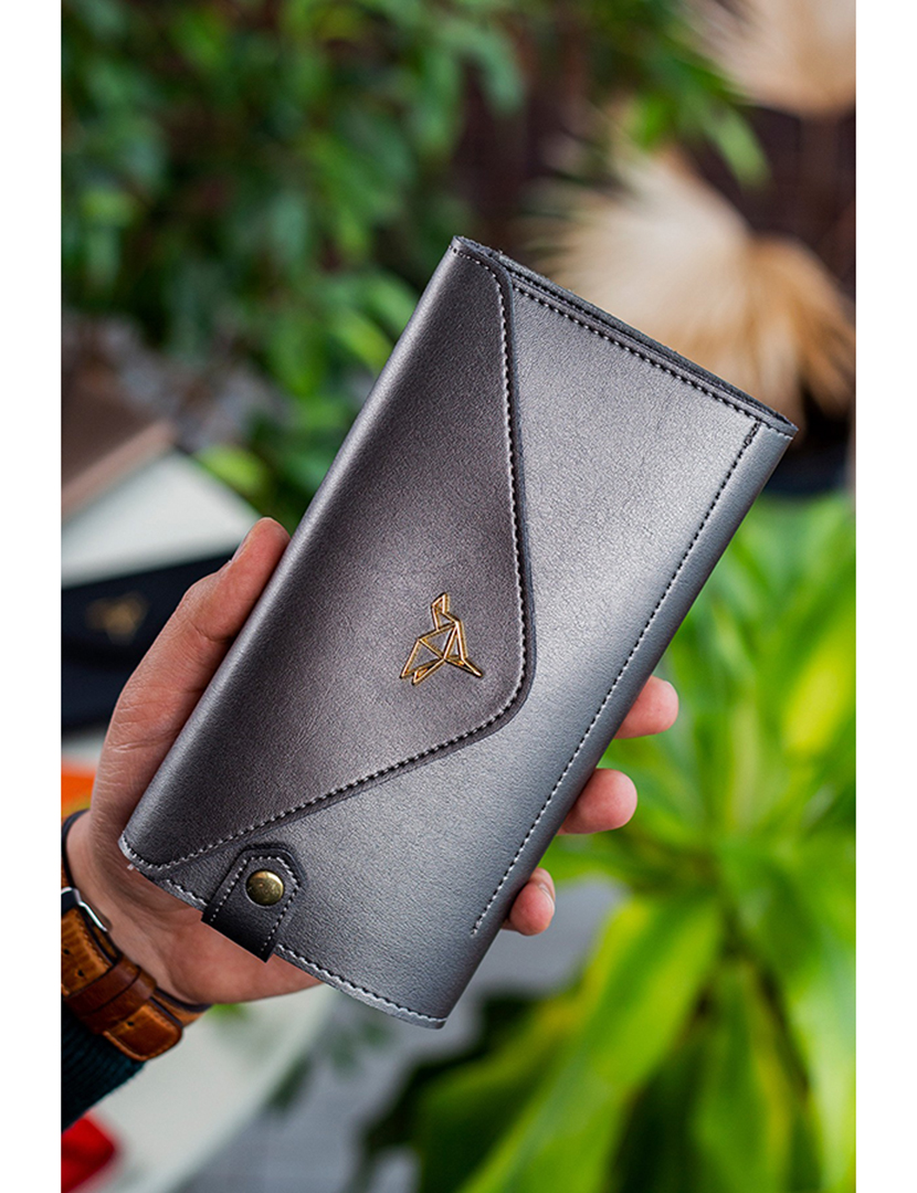 Carteira Senhora Envelope Cinzento