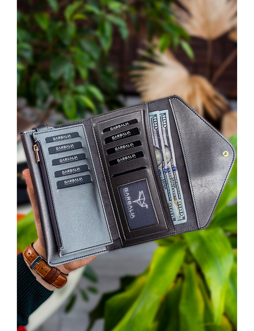 Carteira Senhora Envelope Cinzento