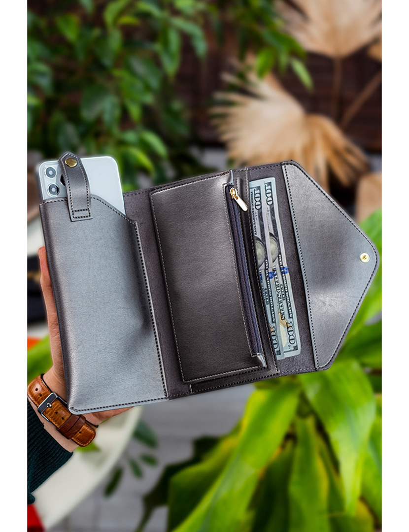 Carteira Senhora Envelope Cinzento