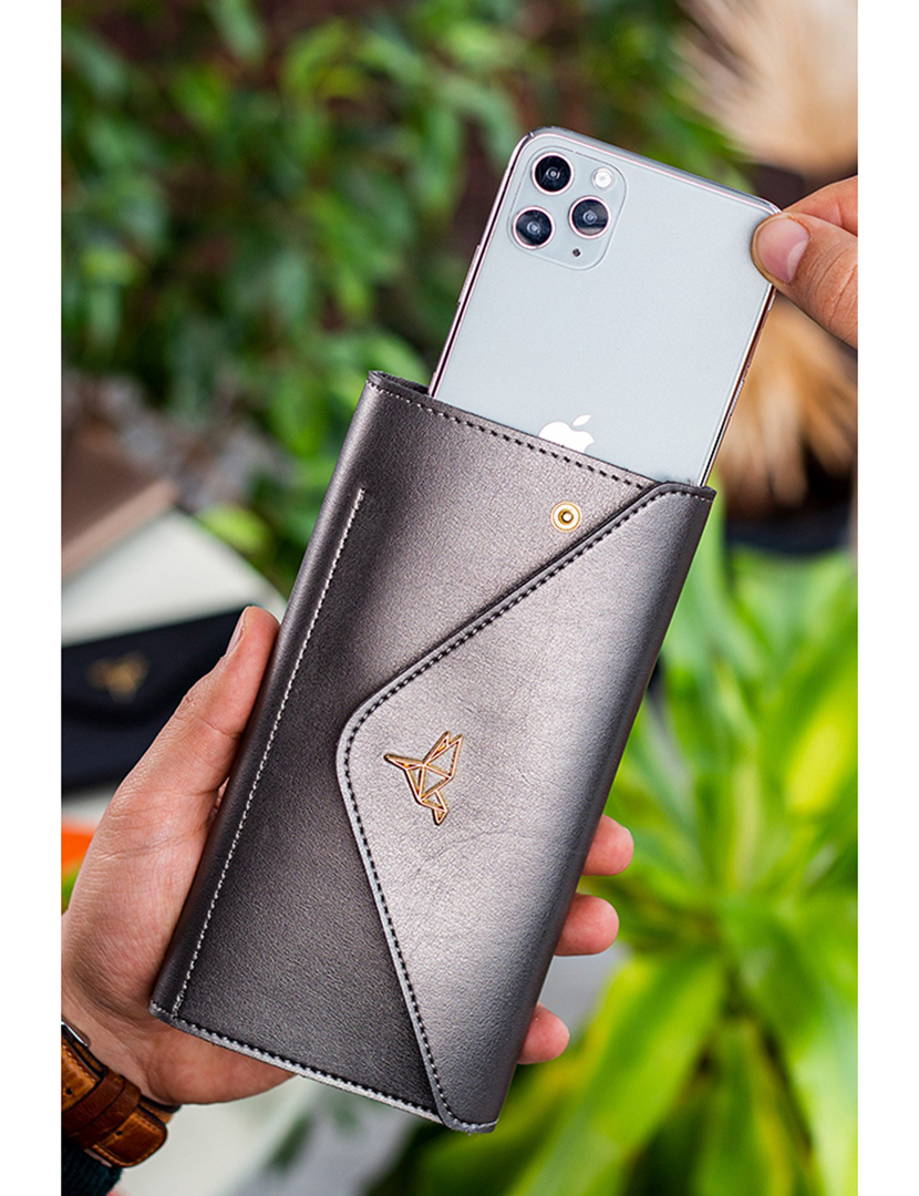 Carteira Senhora Envelope Cinzento