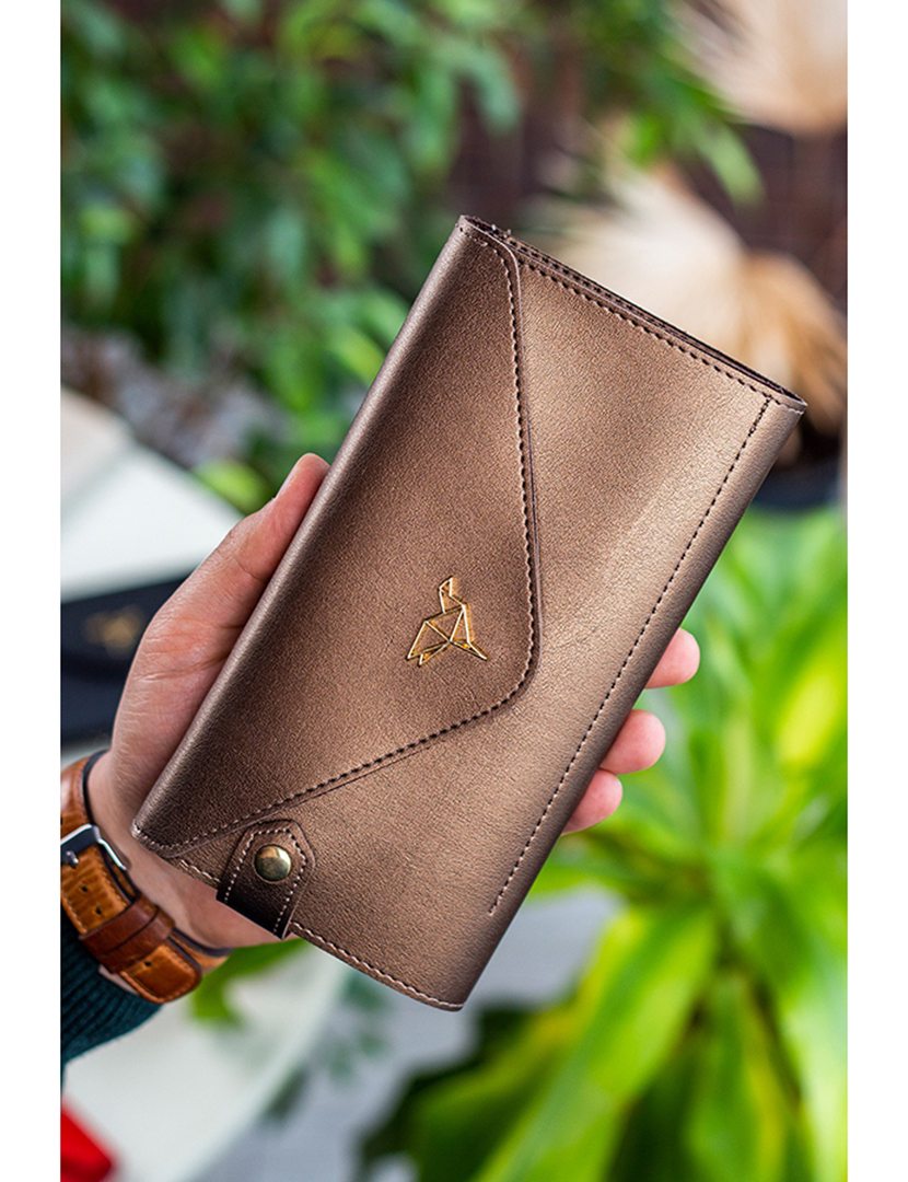 Carteira Senhora Envelope Castanho