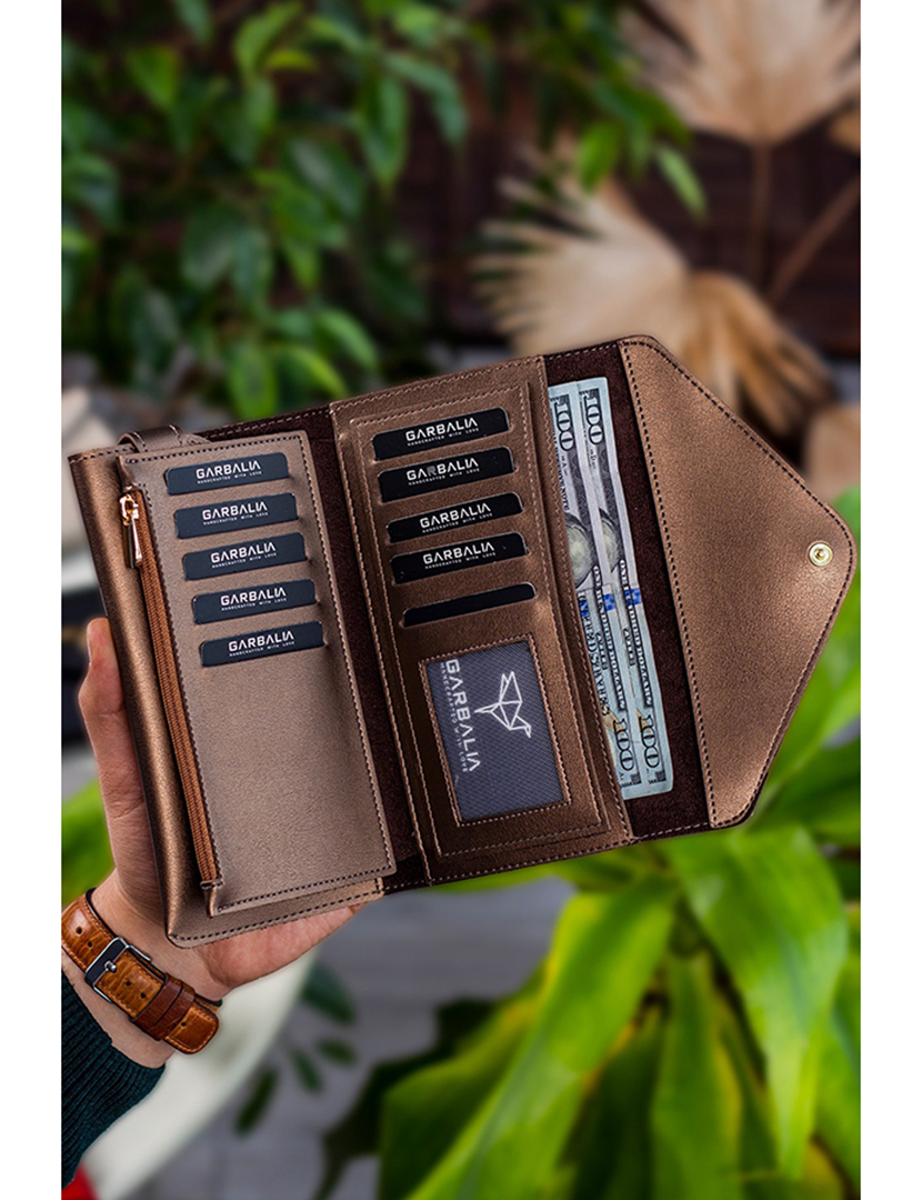 Carteira Senhora Envelope Castanho