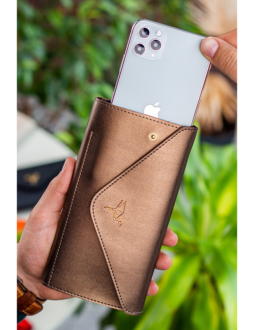 Carteira Senhora Envelope Castanho