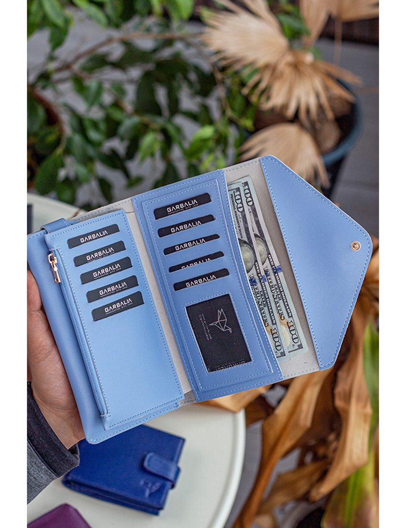 Carteira Senhora Envelope Azul