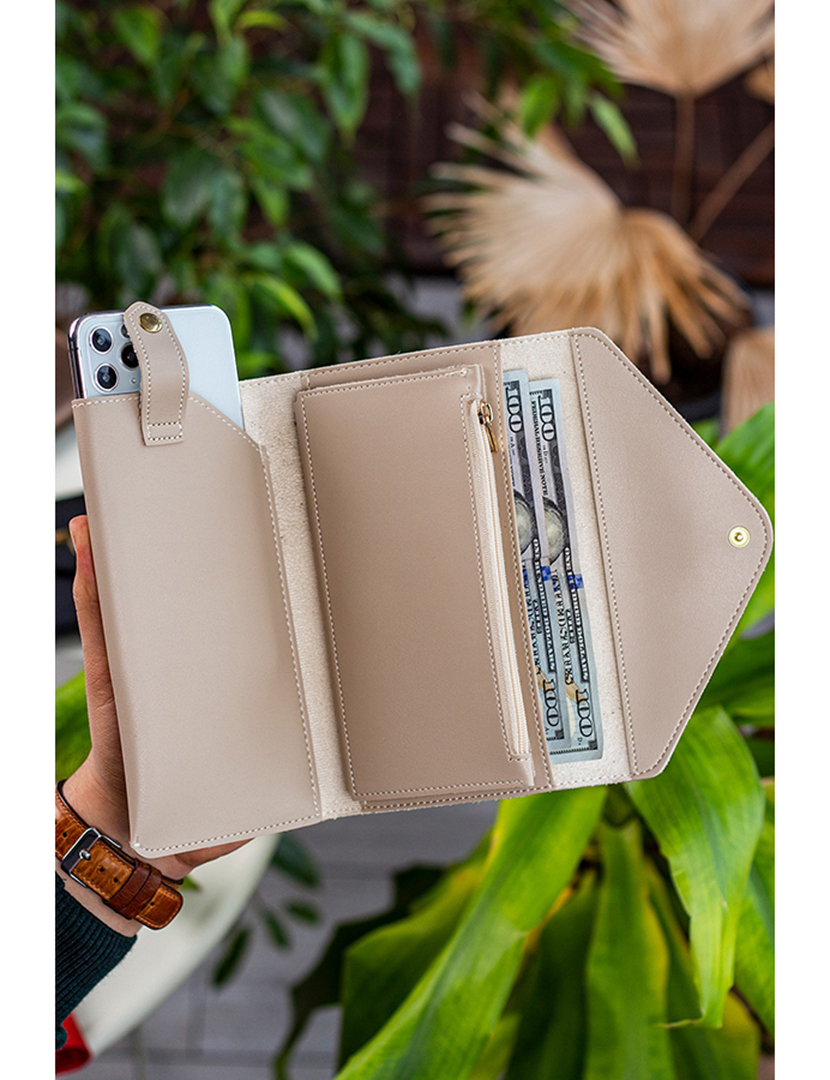 Carteira Senhora Envelope Bege