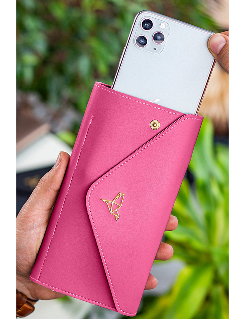 Carteira Senhora Envelope Rosa