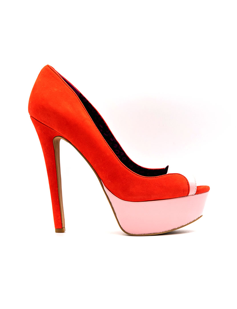 Sapatos Salto Alto Emmie 6 Vermelho e Rosa