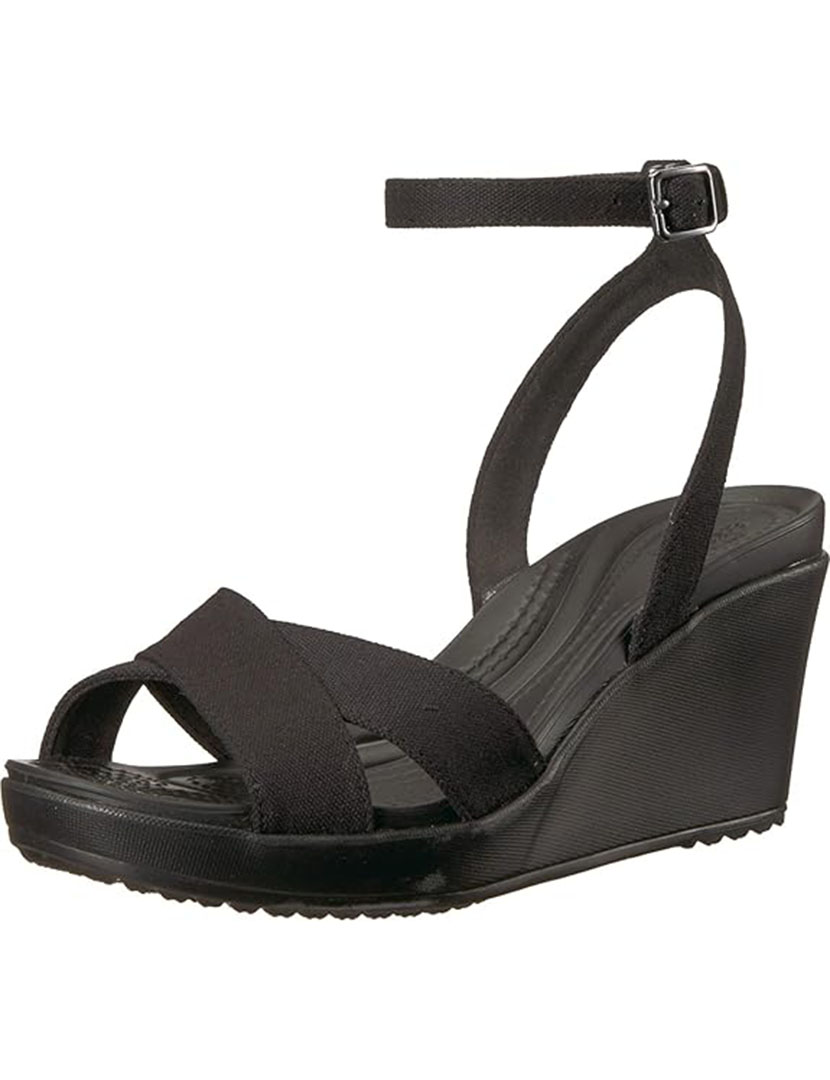 Sandálias Crocs Leigh Ii Trap Wedge Preto