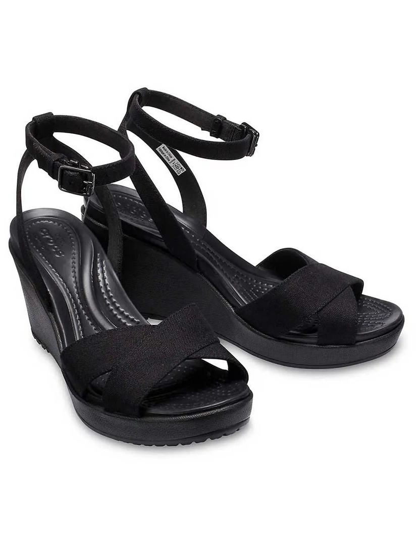 Sandálias Crocs Leigh Ii Trap Wedge Preto