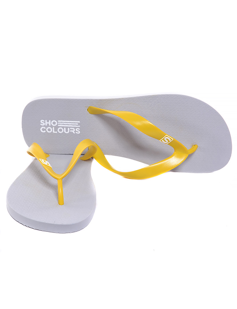 Chinelos ShoeColours Branco e Amarelo