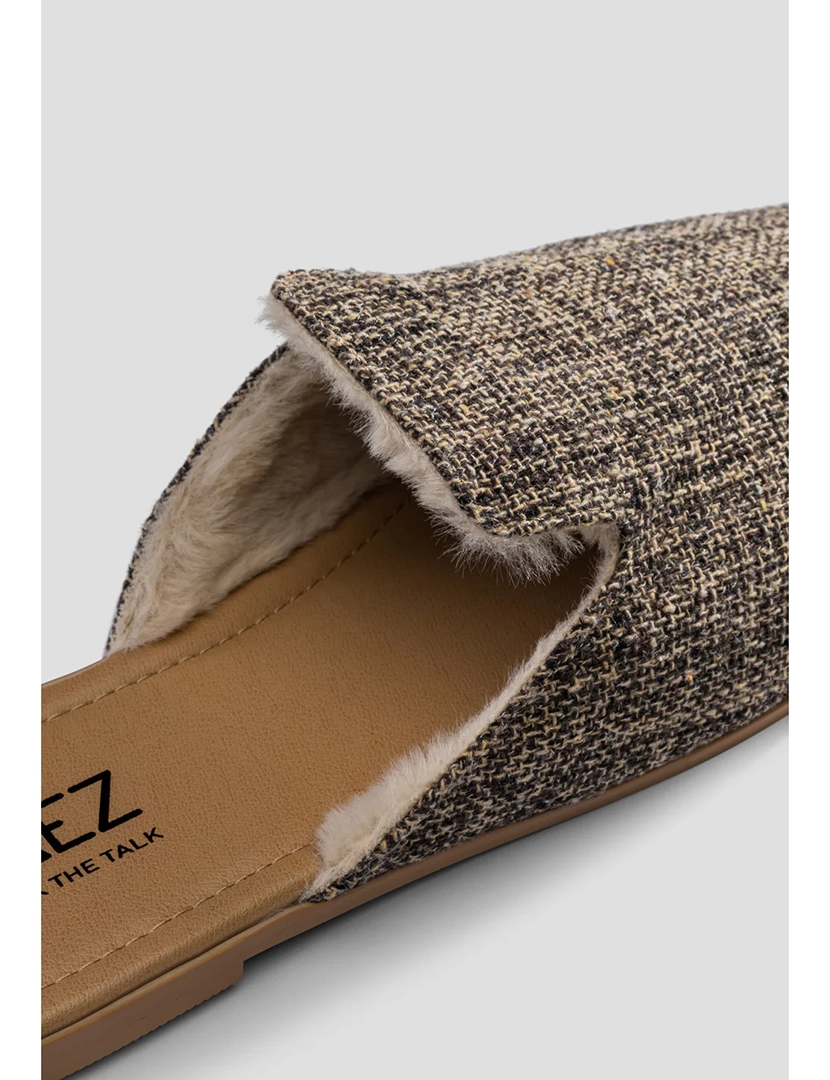 Mules Wool Mesh Castanho