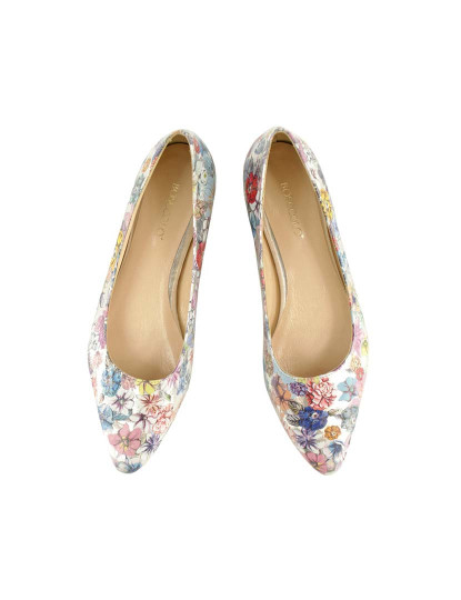 Sapatos Salto Alto Bosccolo Flowers on Silver