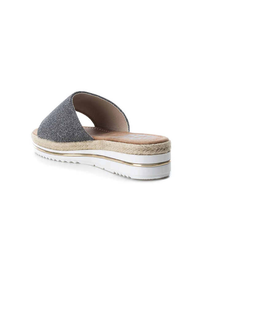 Sandálias Cunha Glitter Cinzento