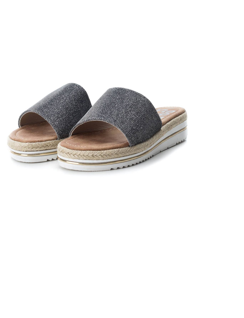 Sandálias Cunha Glitter Cinzento