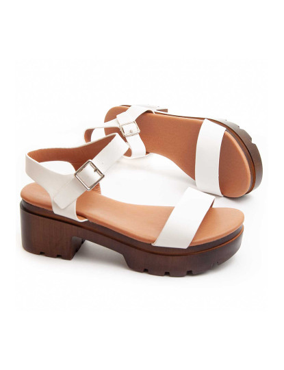 Sandálias Plataforma Kitty Branco