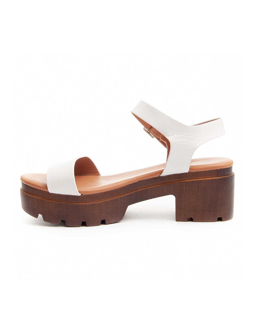 Sandálias Plataforma Kitty Branco