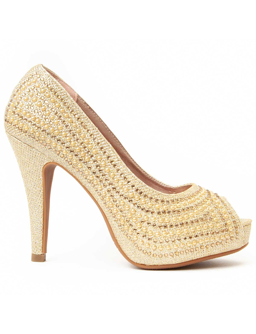 Sapatos com Salto Senhora Dourado