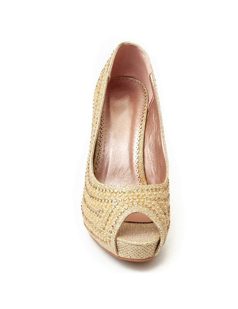 Sapatos com Salto Senhora Dourado