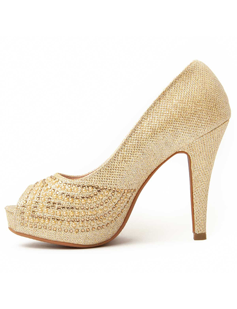 Sapatos com Salto Senhora Dourado