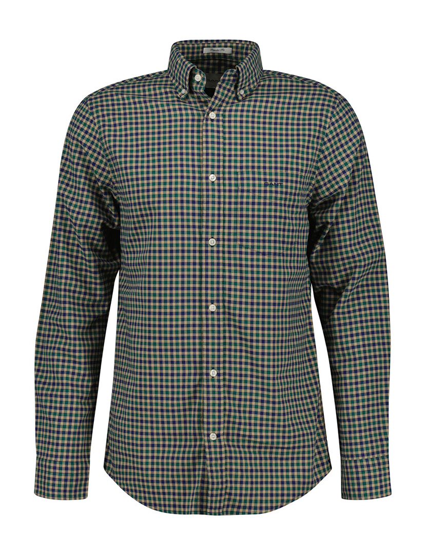 Camisa Regular Fit Gingham Light Twill Verde