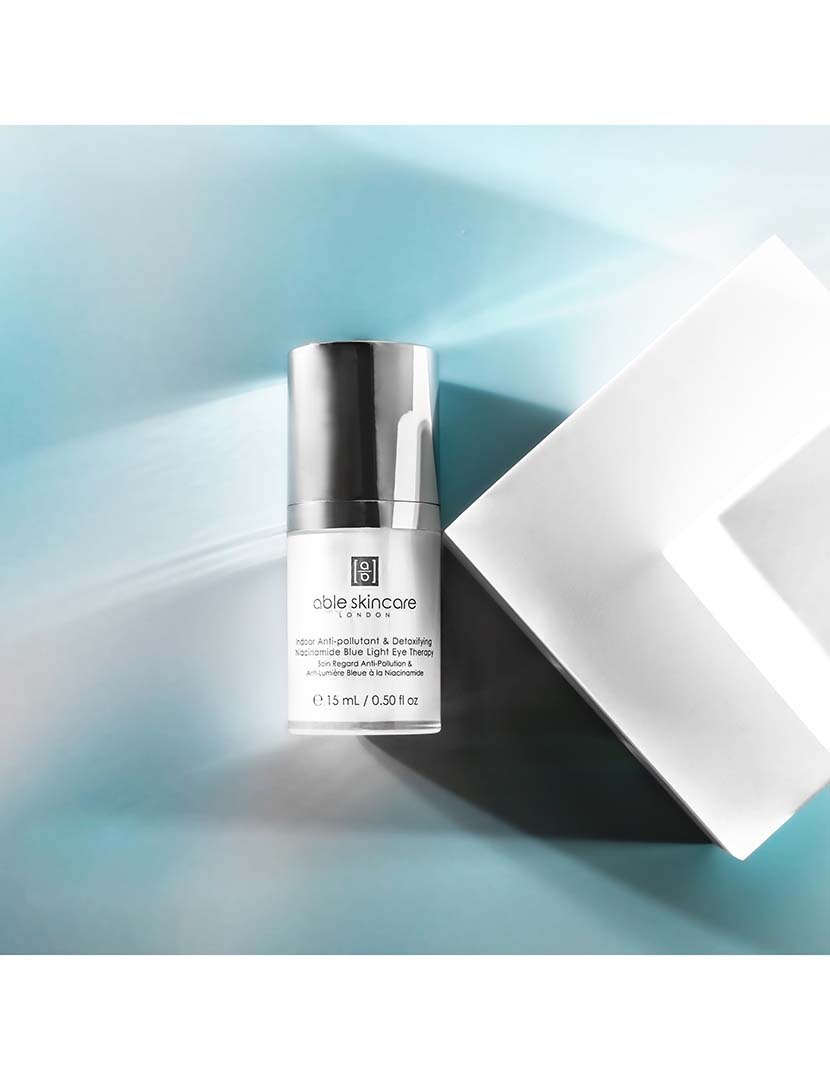 Terapia ocular com luz azul de niacinamida antipoluente e desintoxicante