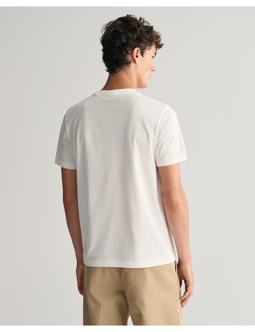 T-Shirt Gráfica Arch Script Bege Bege